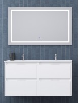 Mueble de baño colgante lavabo doble modelo Enma de Bathplus blanco satinado