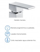Grifo monomando cromo para lavabo modelo Orion de GME especificaciones