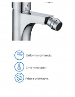 Grifería cromada para bidé modelo Sion de GME especificaciones