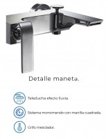 Grifo líneas curvas para bañera modelo Zio de GME especificaciones