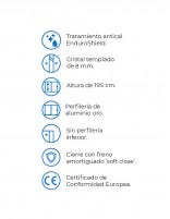 Mampara dorada fija y abatible datos