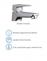 Grifo en latón cromado para lavabo modelo Marriot de GME especificaciones