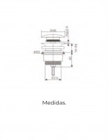 Válvula desagüe champagne Imex croquis