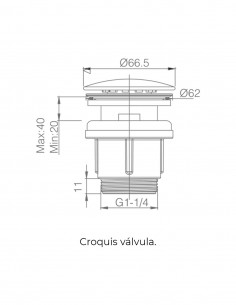 Válvula desagüe pvc oro cepillado 2