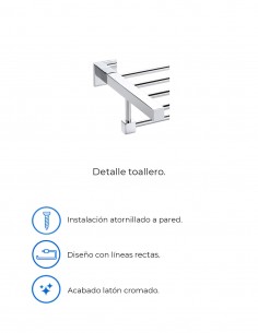 Toallero para baño acero - cromo modelo AC-107 a pared de PyP 2