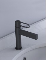 Grifo negro con aireador cascada para lavabo modelo Dior de GME ambiente