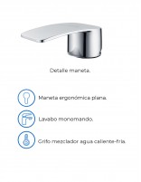 Grifo lavabo alto cromo modelo ORLEANS de Aquassent - detalles