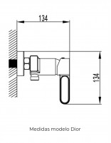 Croquis de Grifo negro con aireador para ducha - Dior de GME