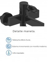 Grifo negro con aireador cascada para bañera modelo Dior de GME especificaciones