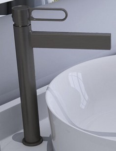 Grifo titanio con aireador cascada para lavabo alto modelo Dior de GME 2