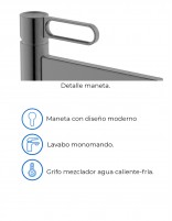 Grifo titanio con aireador cascada para lavabo alto modelo Dior de GME especificaciones