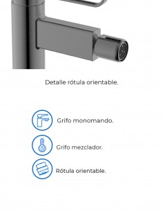 Grifo titanio con aireador cascada para bidé modelo Dior de GME 2