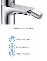Grifo cromado clásico para bidé modelo Cassio de GME especificaciones