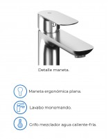 Grifo cromado clásico para lavabo modelo Cassio de GME especificaciones