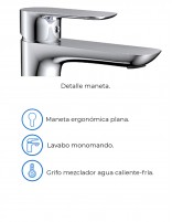 Grifo cromado clásico para lavabo alto modelo Cassio de GME especificaciones