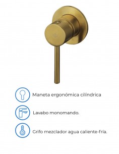 Grifo empotrable acabado en oro para lavabo modelo Sirio de GME 2