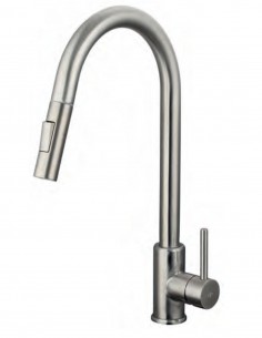 Grifo cocina extraíble monomando acero modelo Round de GME ambiente 2