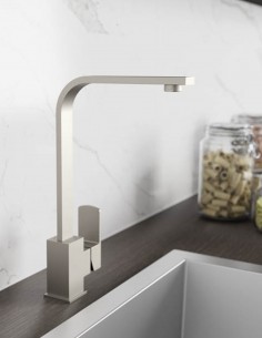 Grifo cocina plano monomando acero modelo Quadra de GME ambiente