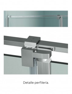 Mampara frontal abatible y fijo modelo Denis cromo 2