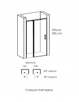 Mampara frontal negra abatible y fijo croquis