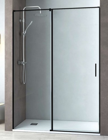 Mampara frontal negra abatible y fijo modelo Denis