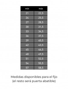 Mampara frontal blanca abatible y fijo modelo Denis 2