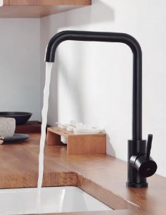 Grifo cocina negro con caño giratorio - Noah de GME