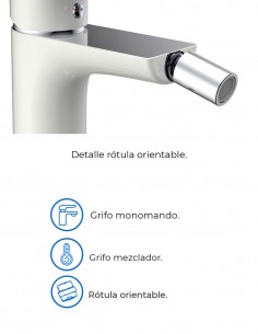 Grifo blanco/cromado clásico para bidé - Cassio de GME 2