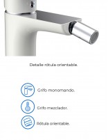 Grifo blanco/cromado clásico para bidé - Cassio de GME