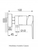 Croquis de Grifo blanco/cromado clásico para ducha - Cassio de GME
