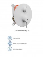 Ducha empotrada monomando blanco modelo Sirio de GME especificaciones