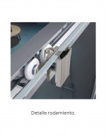 Mampara frontal 2 fijas y 2 correderas detalle rodamientos