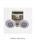 Mampara frontal 1 fija y 1 corredera detalle rodamiento