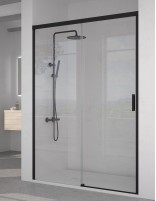 Mampara frontal 1 fija y 1 corredera modelo Quebec negro de Probath