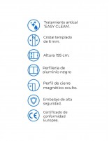 Mampara línea Quebec detalles modelo aluminio negro