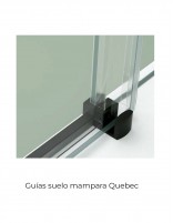 Mampara frontal fija y corredera + lateral fijo detalle guías
