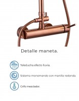 Columna de ducha monomando oro rosa modelo LIKE de Aquassent especificaciones