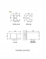 Mampara una hoja + fijo detalle perfilería