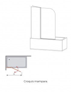 Mampara una hoja + fijo negra modelo Rita de Kassandra 2