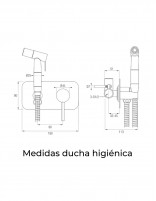 Grifo bidé empotrado acero negro mate AKRON de Aquassent croquis