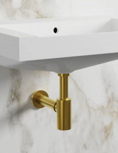 Sifón lavabo acabado en oro de GME