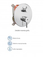 Ducha empotrada monomando cromo modelo Sirio de GME especificaciones