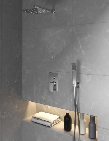 Kit ducha empotrada monomando cromo modelo Orion GME