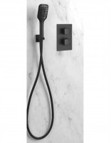 Kit ducha empotrada termostática negro modelo Orion de GME detalle