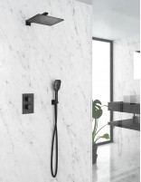 Kit ducha empotrada termostática negro modelo Orion de GME