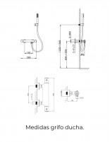 Grifo termostático para ducha cromo croquis