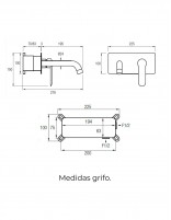 Grifo lavabo empotrado negro croquis