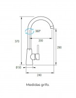 Grifo monomando cocina cromo croquis