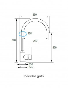Grifo cocina monomando cromo modelo KANSAS de Aquassent 2