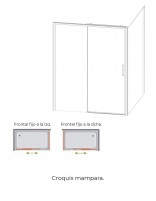 Mampara blanca corredera + lateral croquis